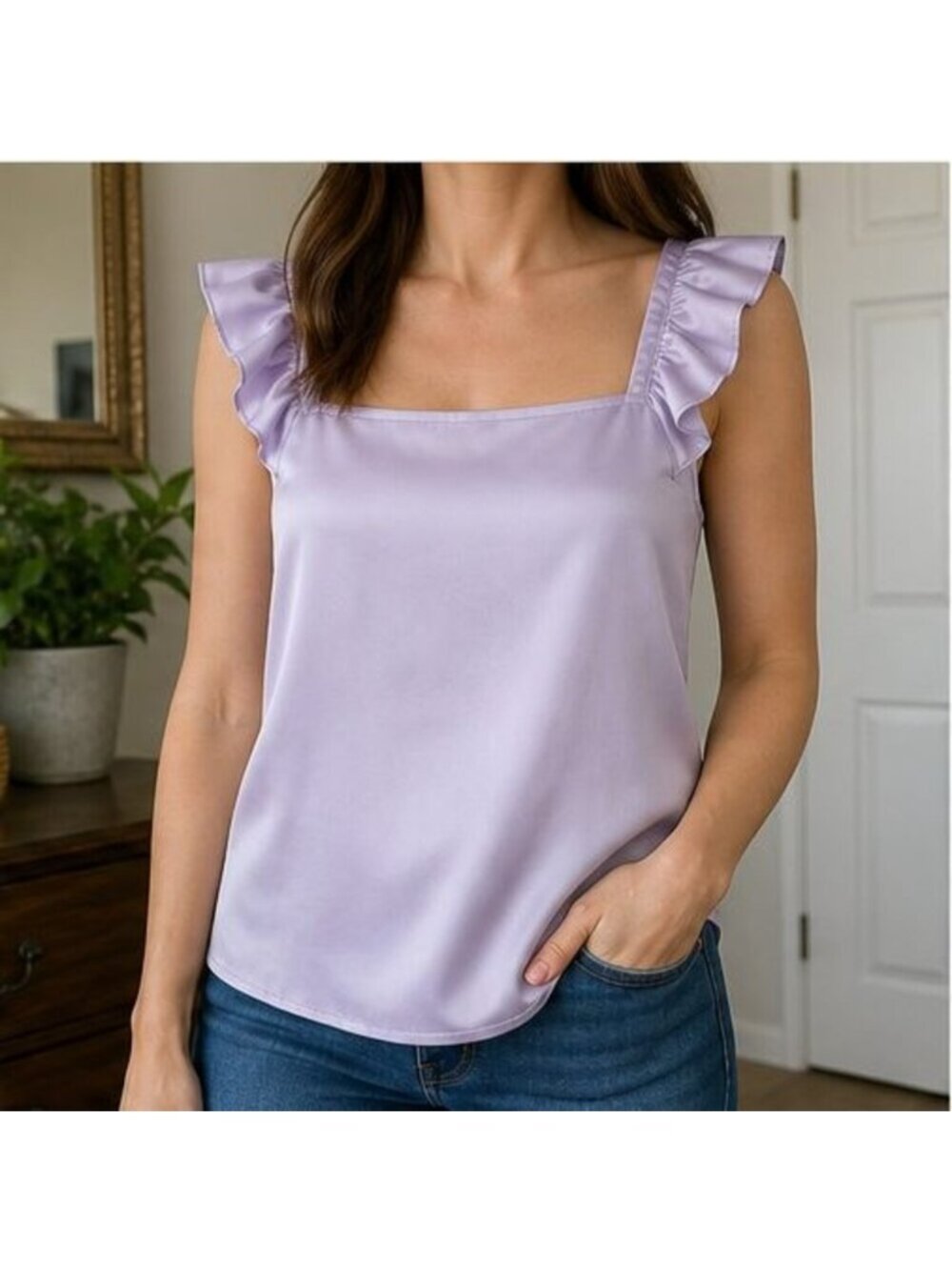 Lilac Ruffle Blouse - Picture 2 of 6
